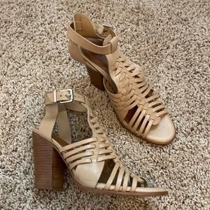 Gianni Bini “Heart Braker” Caged Leather Heels